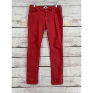 Paige Troy Boy Skinny Low Rise Jeans Womens 26 Pink Red Stretch